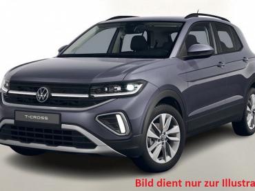 VW T-Cross 1.0TSI DSG life Climatronic Rückfahrkamera Radio Ready2Discover MATRIX-LED-SCHEINWERFER SHZ abgedunkelte Scheiben Alufelgen 17 Zoll PDC Asp. elektr. anklappbar Verkehrszeichenerkennung Ersatzrad  Tageszulassung