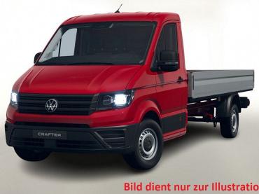 VW Crafter Pritsche 2.0TDI DSG EiKa Facelift 4.490mm Radstand Klimaanlage PDC vorne+hinten Reserverad Audiosystem 10 Zoll Bluetooth-Schnittstelle induktive Ladefunktion App-Connect 3-Sitzer Tempomat el. Außenspiegel beheizbar  Tageszulassung