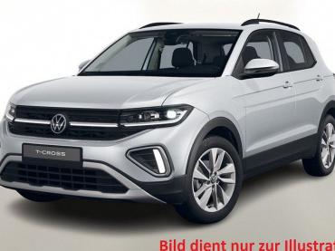 VW T-Cross 1.0TSI DSG life Climatronic Rückfahrkamera Radio Ready2Discover MATRIX-LED-SCHEINWERFER SHZ abgedunkelte Scheiben Alufelgen 17 Zoll PDC Asp. elektr. anklappbar Verkehrszeichenerkennung Ersatzrad  Tageszulassung