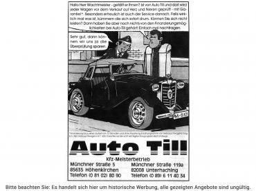 Historische Auto-Werbung Auto Till